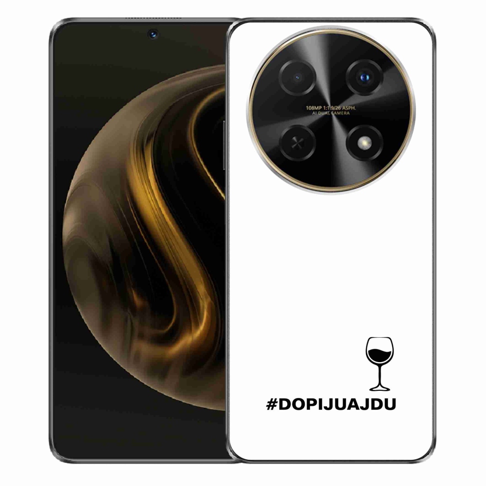 Gél borítás mmCase a Huawei Nova 12i készülékhez - bor motívum fehér háttérrel