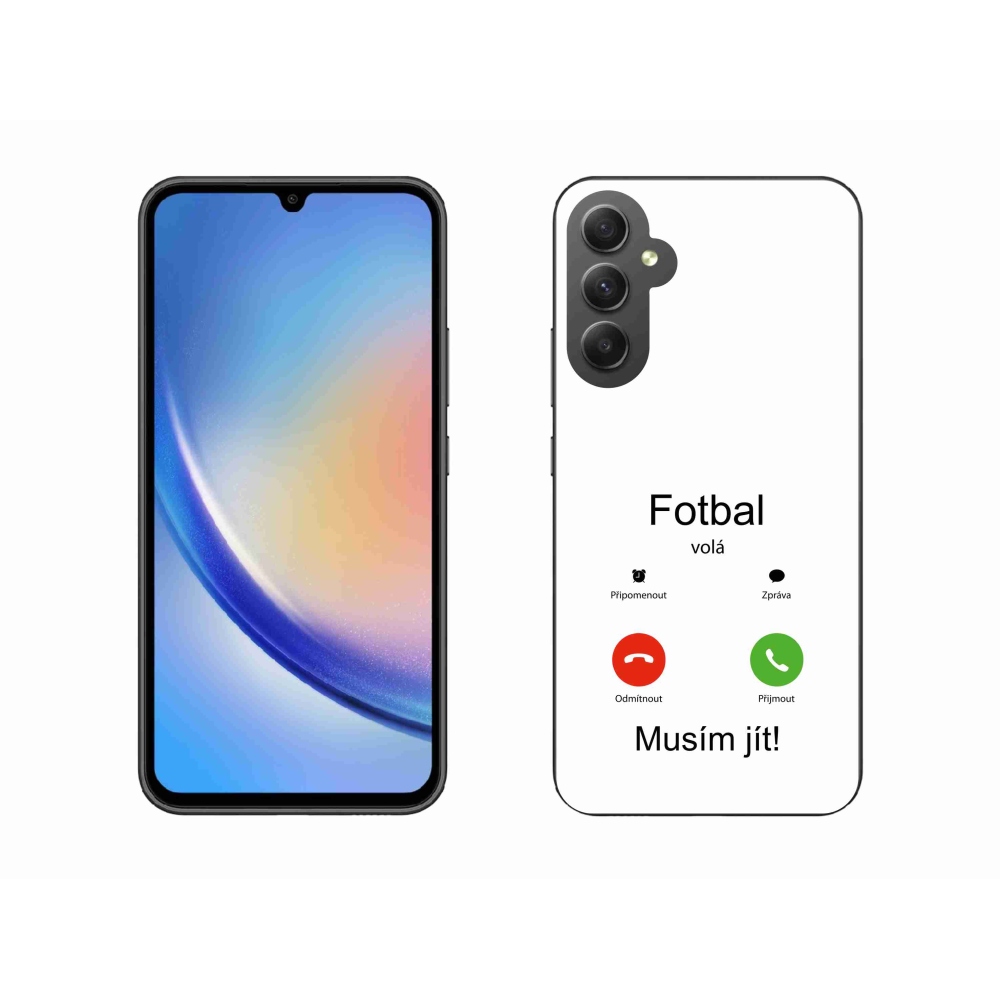 Gél borító mmCase Samsung Galaxy A34 5G - futball hívások fehér háttérrel