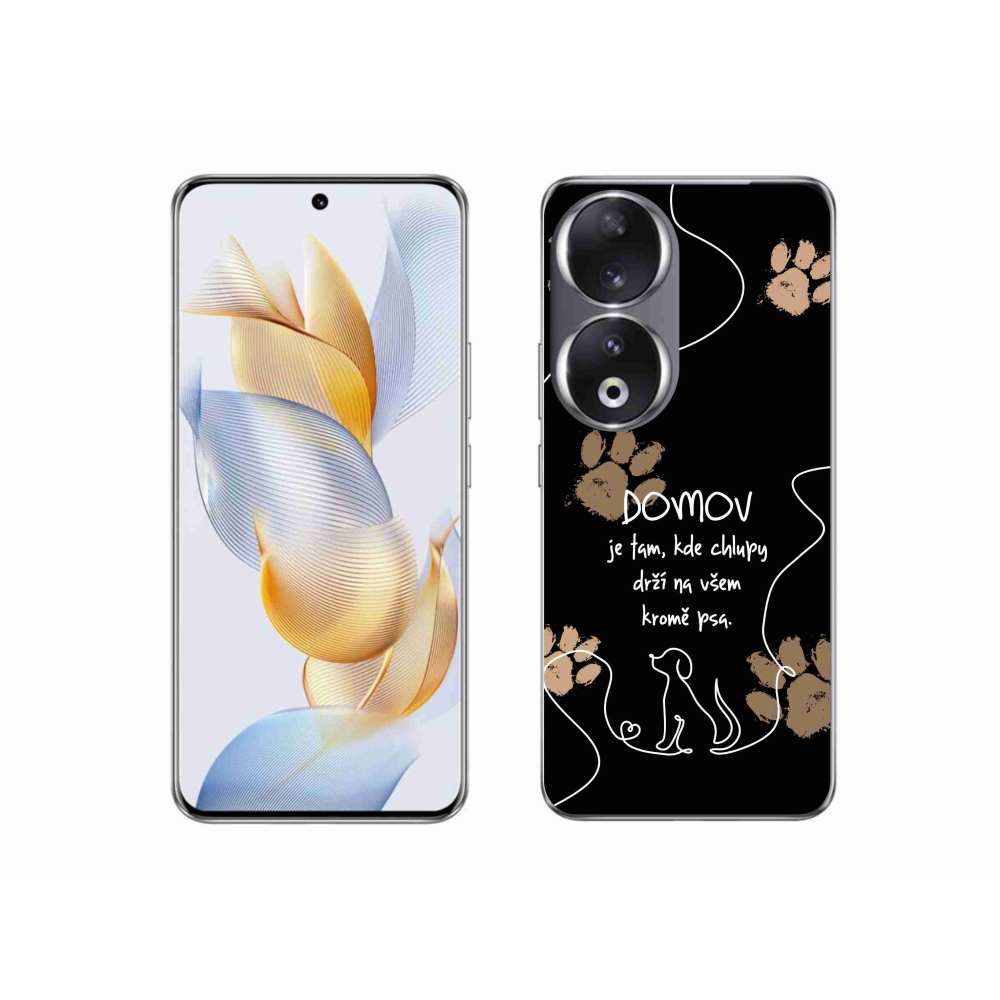 Zselés borító mmCase a Honor 90 készülékhez - kutya motívum fekete háttérrel
