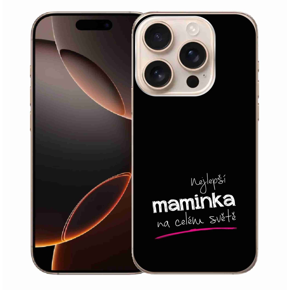 Gélburkolat mmCase iPhone 16 Pro Max készülékhez - Best Mom 4 fekete háttér