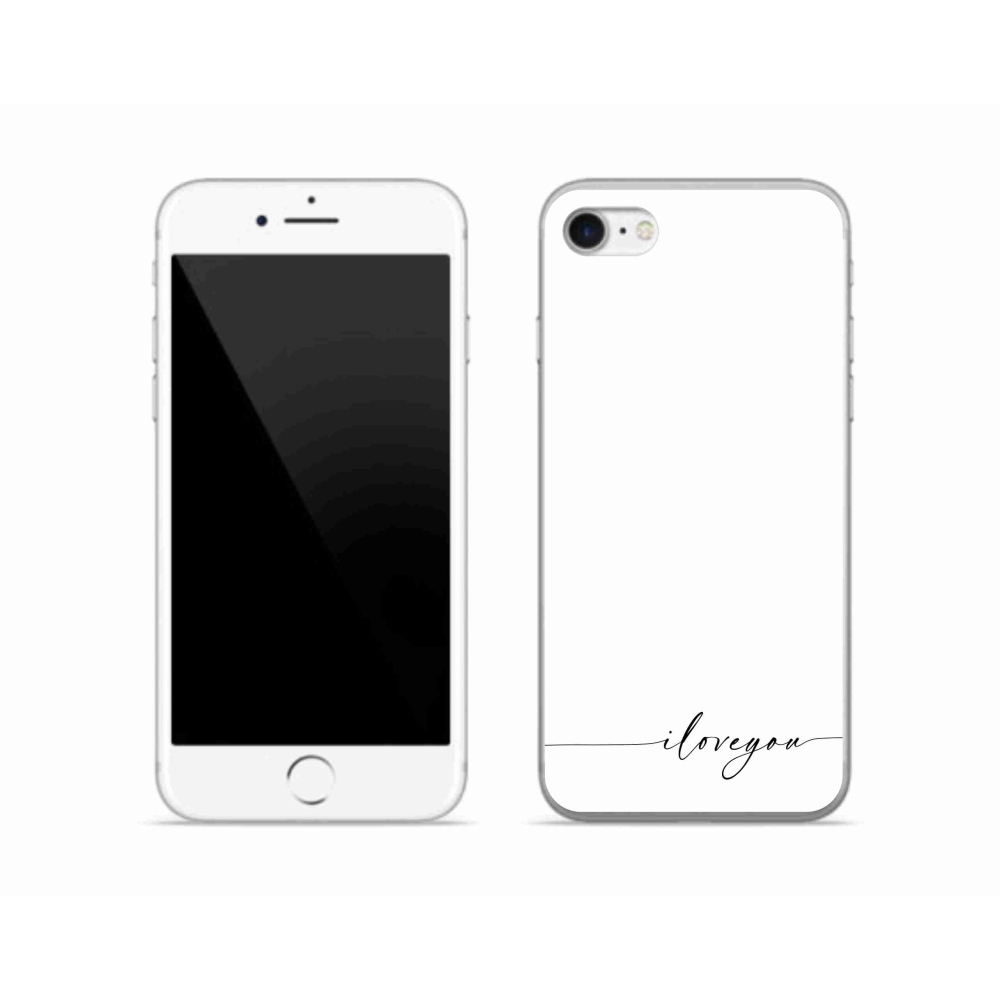 Gél borítás mmCase iPhone SE (2020) - I love you fehér háttérrel