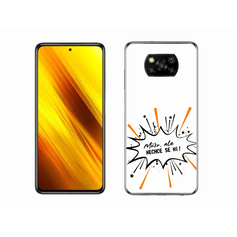 Gél borító mmCase a Xiaomi Poco X3 Pro számára - vicces szöveg 11 fehér háttér