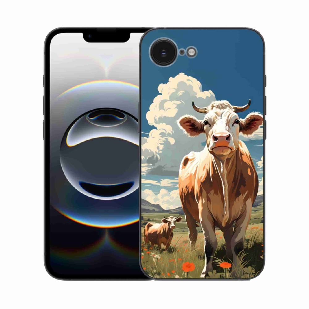 Zselés borítás mmCase iPhone 16e készülékhez - tehenek a réten