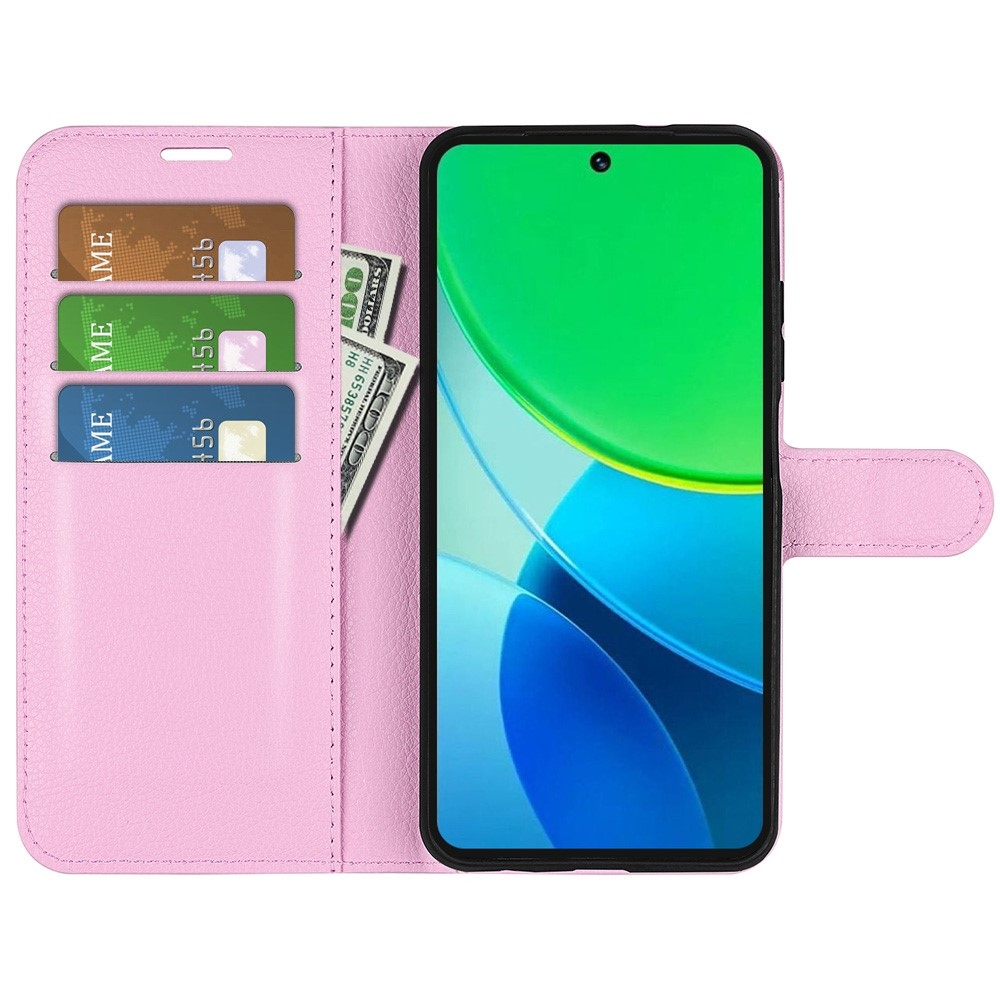 Litchi könyvtáska Vivo Y19s készülékhez - rózsaszín