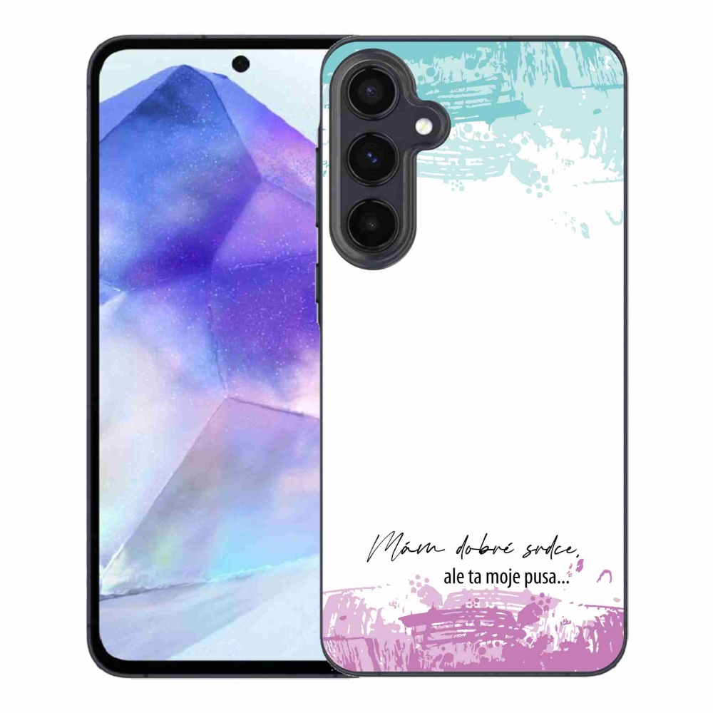 Gél borító mmCase Samsung Galaxy A55 5G - vicces szöveg 3 fehér háttérrel