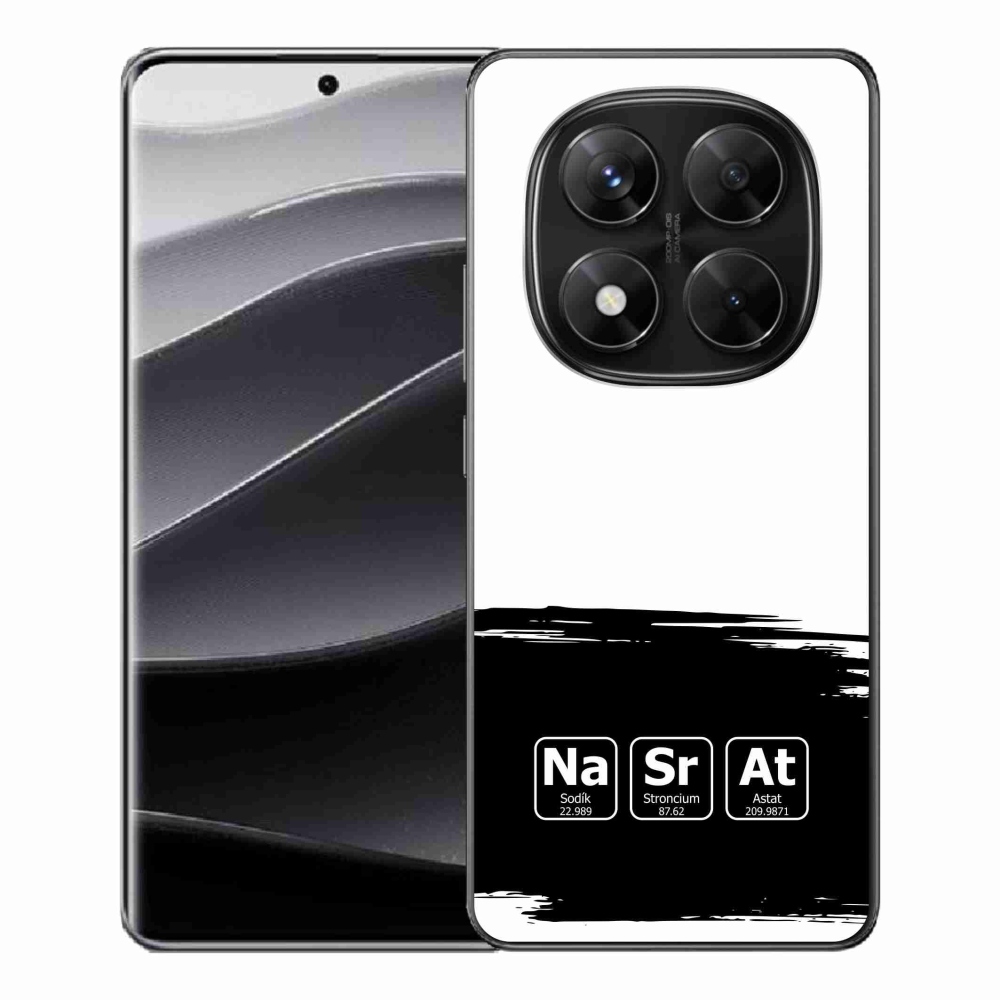 Gél borító mmCase a Xiaomi Redmi Note 14 Pro 5G/Poco X7 5G számára - kémiai elemek fekete és fehér háttérrel