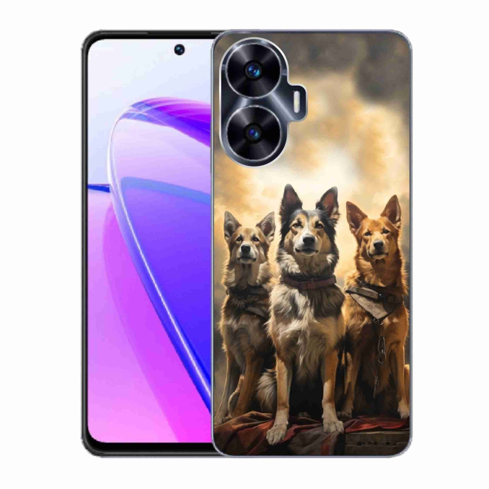 Gél borítás mmCase a Realme C55 készülékhez - három kutya