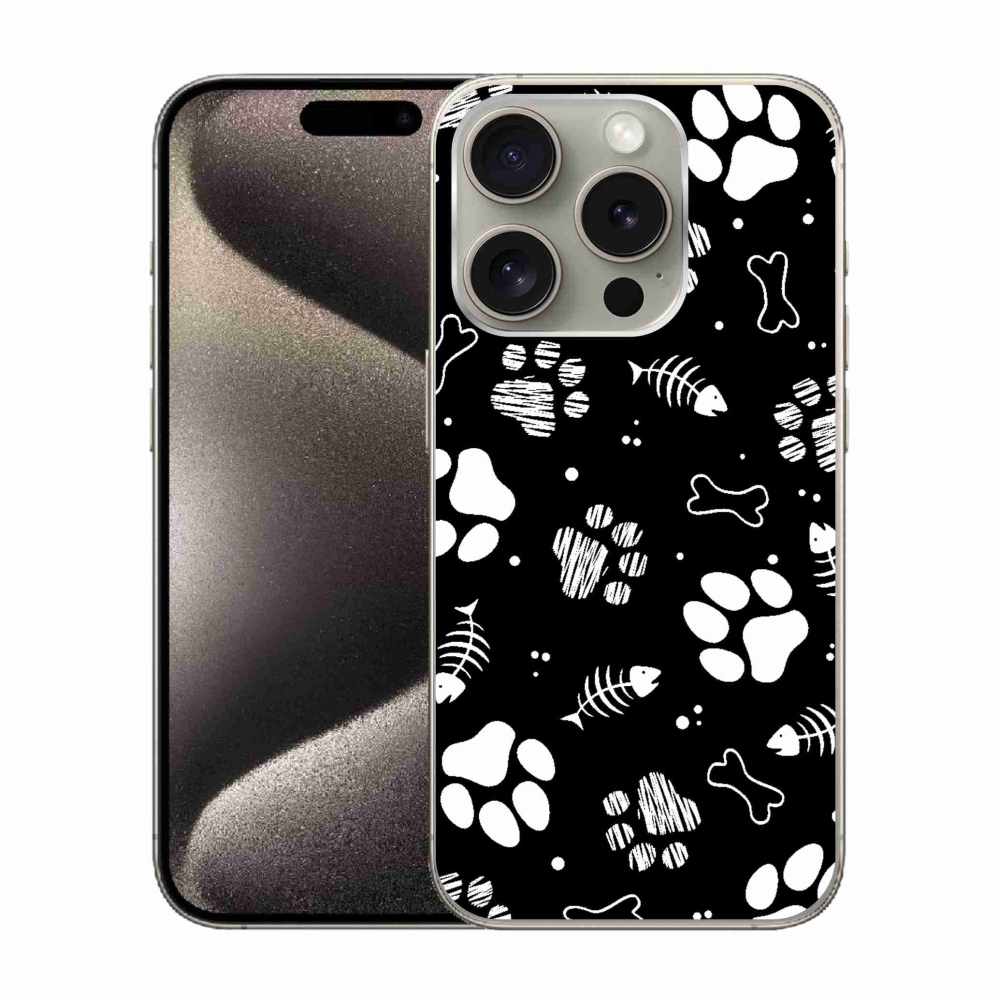 Zselés borítás mmCase iPhone 15 Pro készülékhez - kutyamancsok