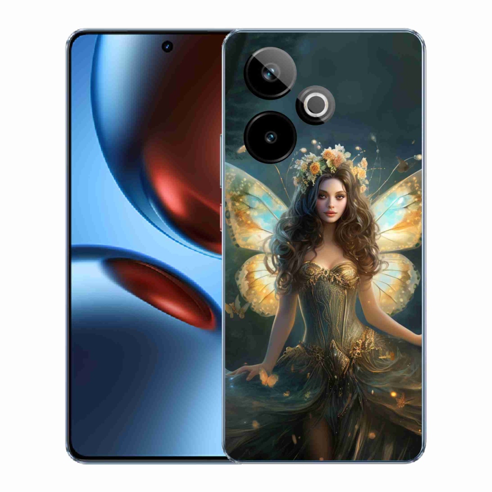 Rugalmas zselés tok mmCase képpel a Realme GT 7 5G/GT 7T 5G számára - pillangó nő