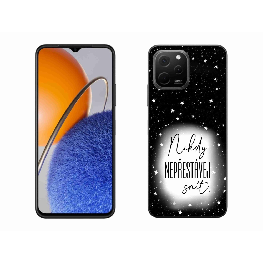 Gél borító mmCase a Huawei Nova Y61 készülékhez - idézet 1 fehér és fekete háttérrel