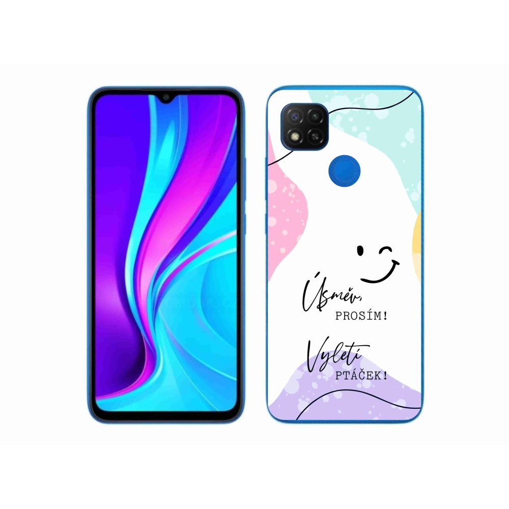 Gél borító mmCase a Xiaomi Redmi 9C-hez - vicces szöveg 4 fehér háttérrel