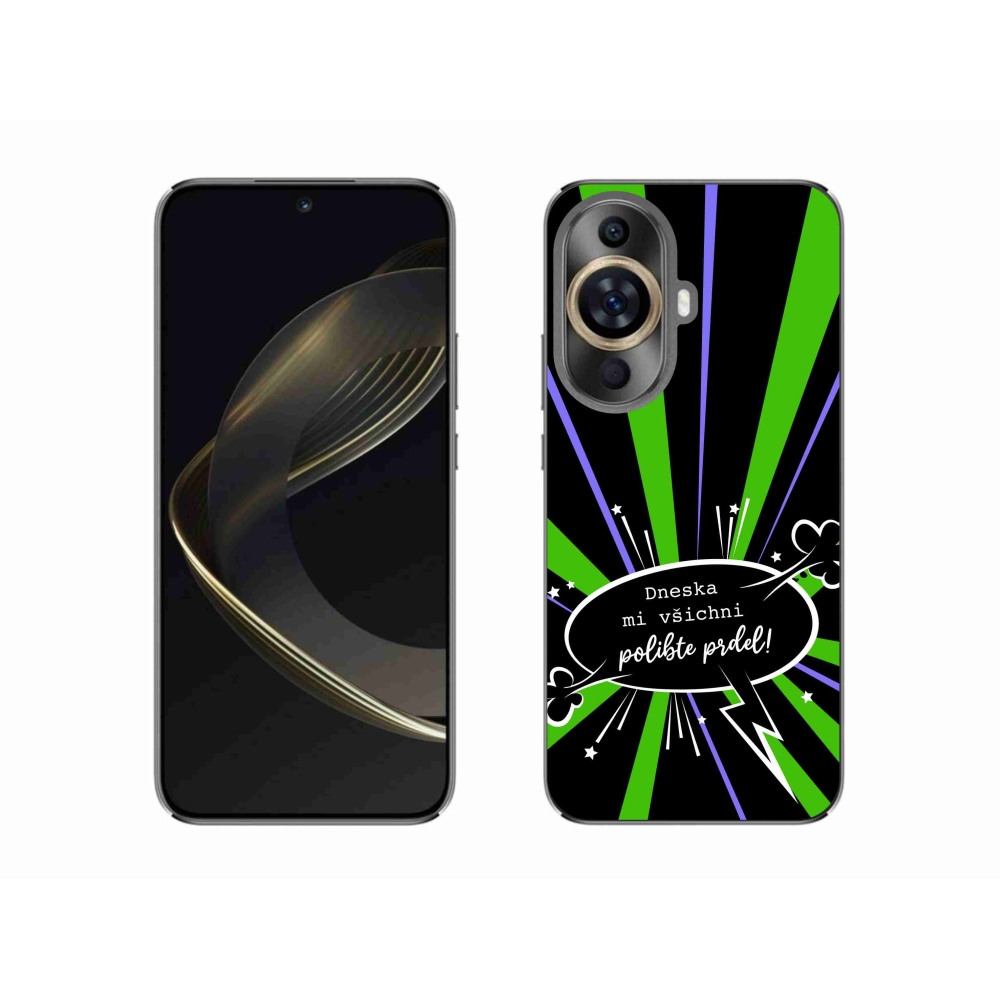 Gél borító mmCase a Huawei Nova 11-hez - vicces szöveg 15 fekete háttérrel