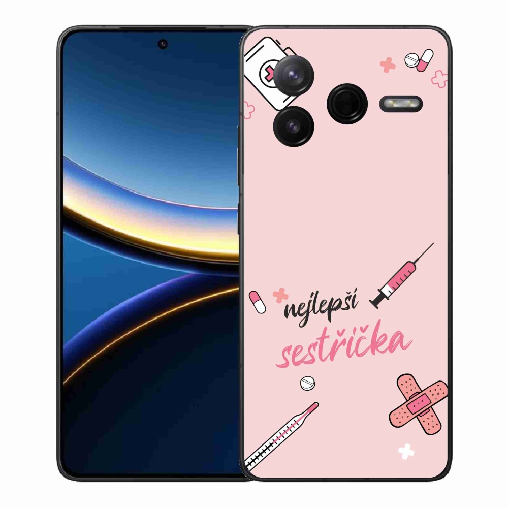 Gél borító mmCase a Xiaomi Poco F7 Pro - legjobb kishúg rózsaszín háttérrel