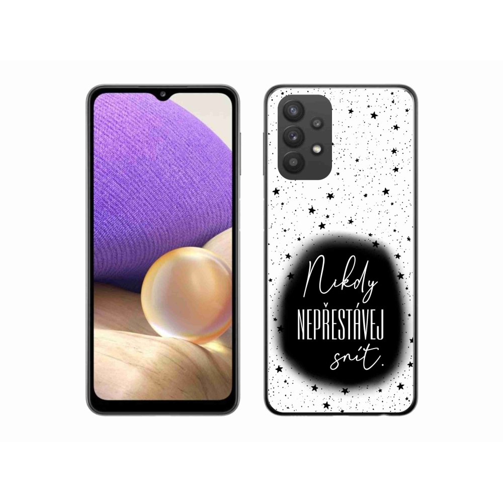 Gél borítás mmCase Samsung Galaxy A32 5G - idézet 1 fekete és fehér háttérrel