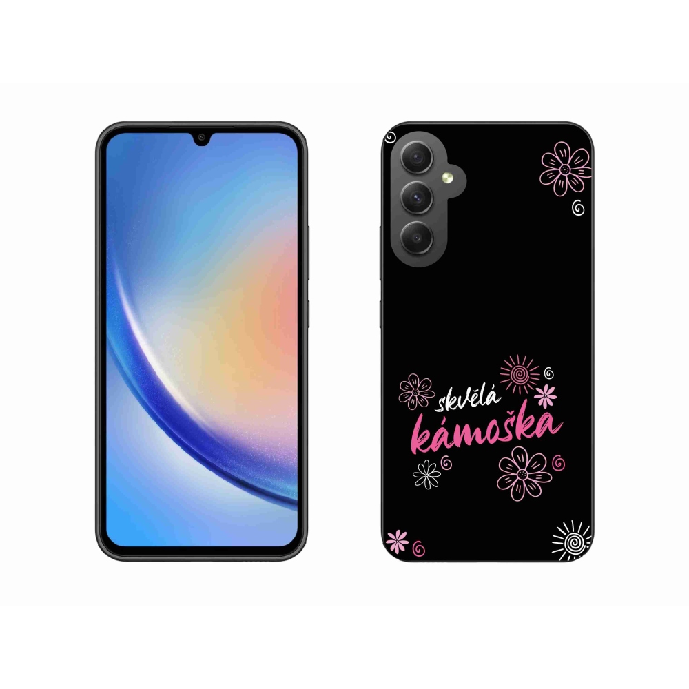 Gél borító mmCase Samsung Galaxy A34 5G - nagyszerű haver fekete háttérrel