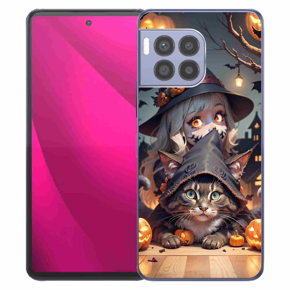 Zselés borítás mmCase a T-Mobile T Phone 2 Pro készülékhez - boszorkány macskával