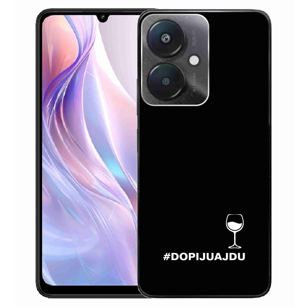 Gél borítás mmCase a Xiaomi Redmi 13C 5G számára - bor motívum fekete háttérrel