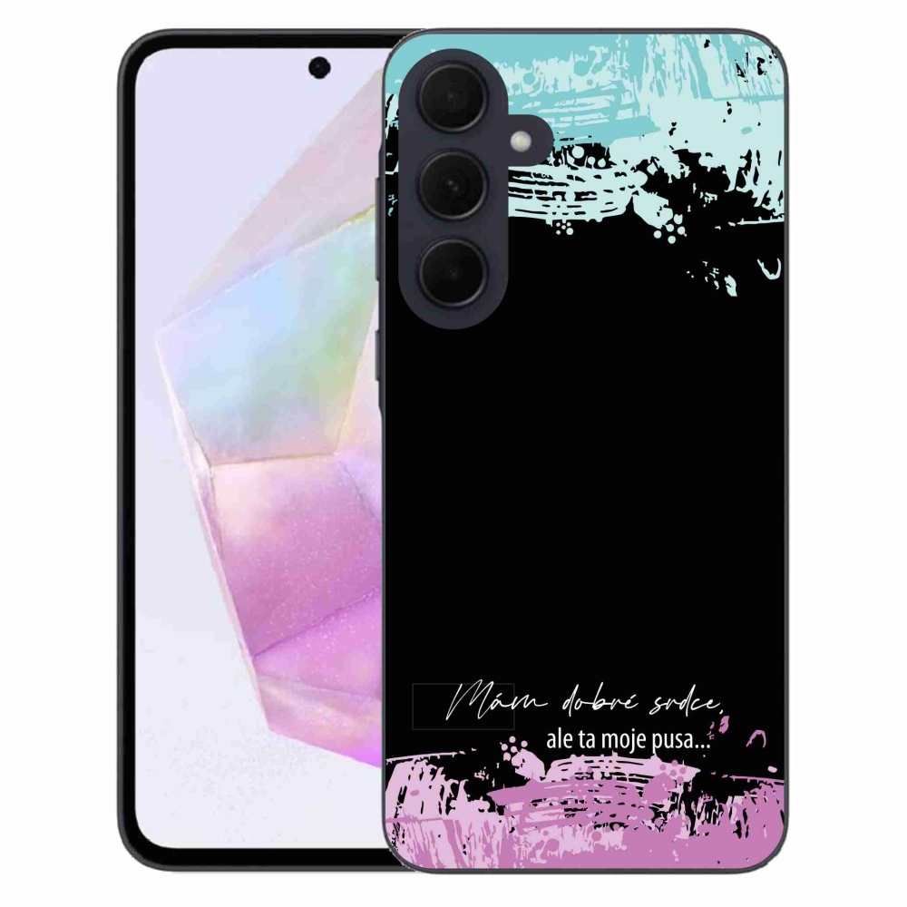 Gél borító mmCase Samsung Galaxy A35 5G - vicces szöveg 3 fekete háttér