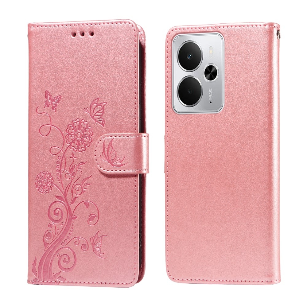 Virágos könyvtáska a Realme 14 5G készülékhez - rózsaszín