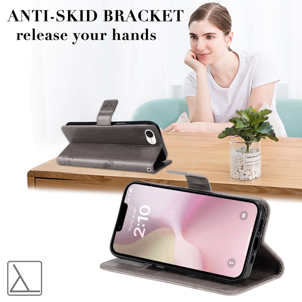 Fák könyvtáska iPhone 16e készülékhez - szürke