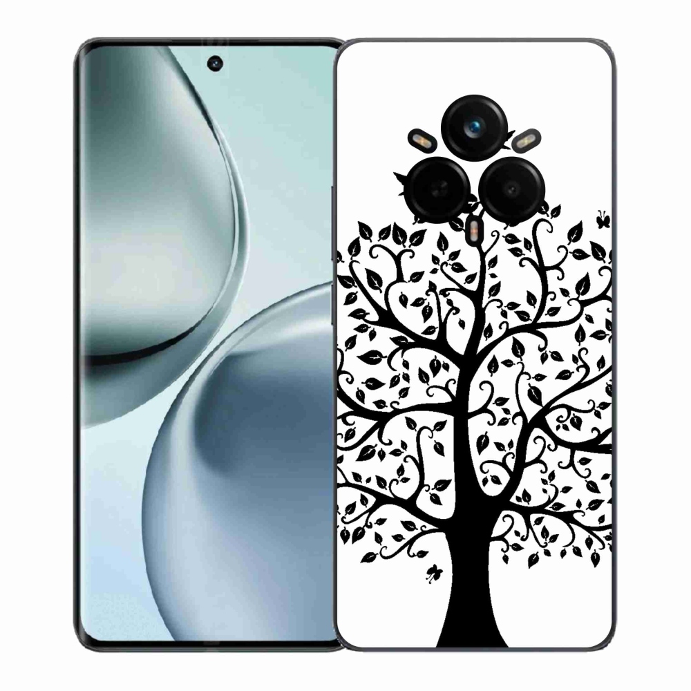 Gél borítás mmCase a Realme 14 Pro+ 5G számára - fekete-fehér fa