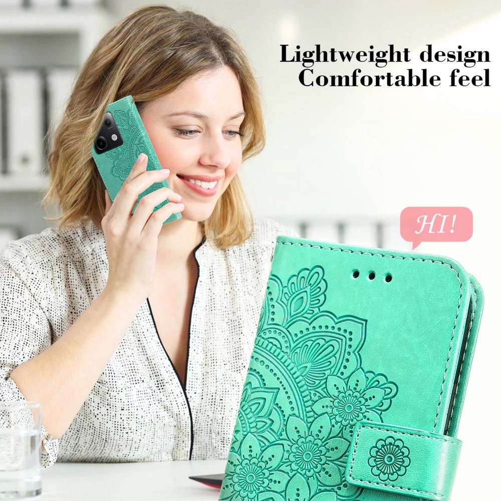 Mandala könyv tok a Xiaomi Redmi Note 13 Pro 5G/Poco X6 5G számára - teáskék színű