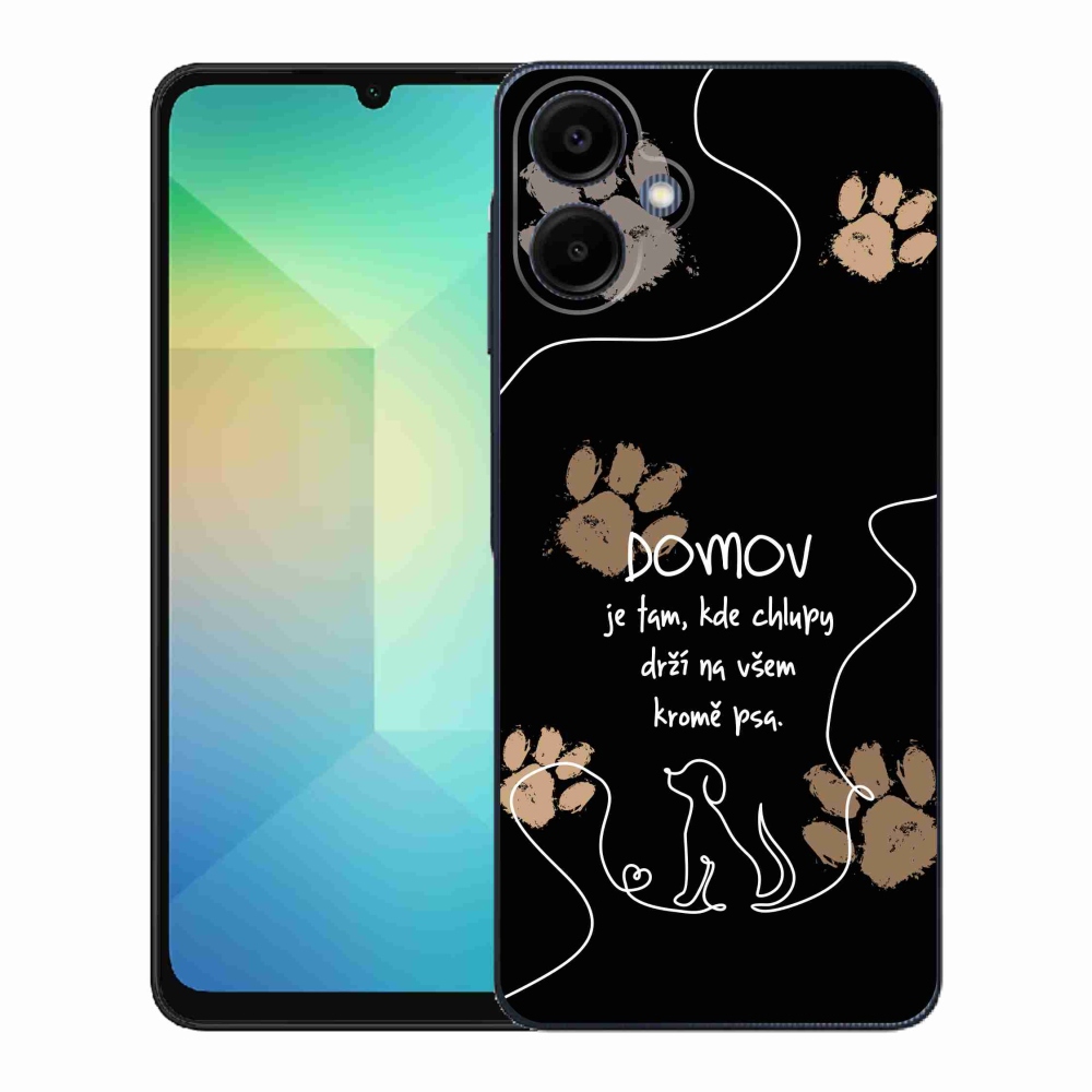 Gél borítás mmCase Samsung Galaxy A06 4G - kutya motívum fekete háttérrel