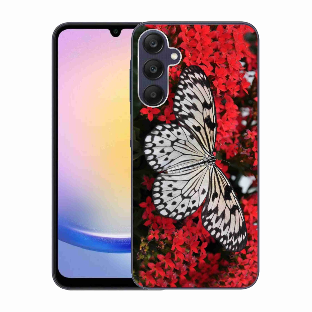 Zselés borítás mmCase Samsung Galaxy A25 5G - fekete-fehér pillangó 1