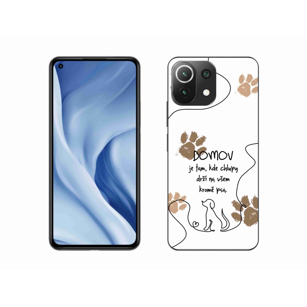 Gél borítás mmCase a Xiaomi Mi 11 Lite 4G/5G készülékhez - kutya motívum fehér háttérrel