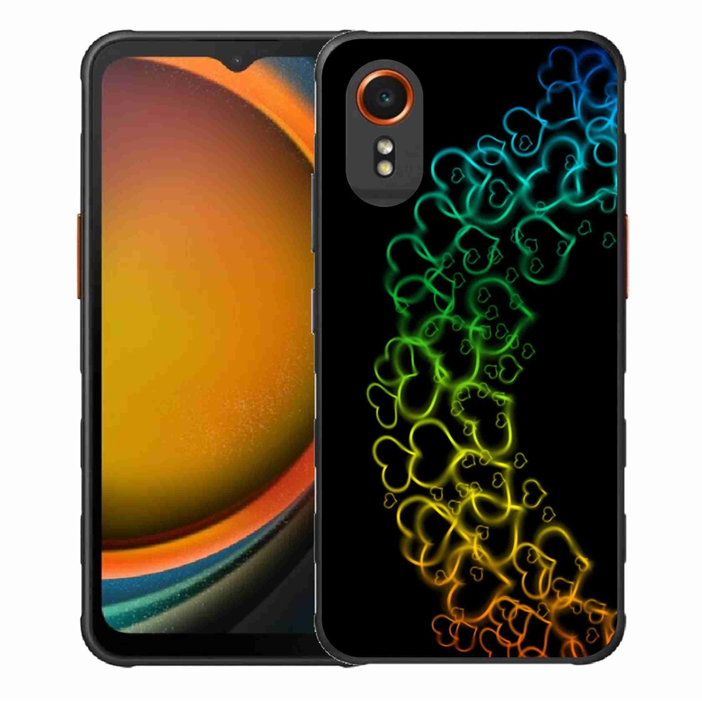 Gél borítás mmCase Samsung Galaxy Xcover 7 készülékhez - színes szívek