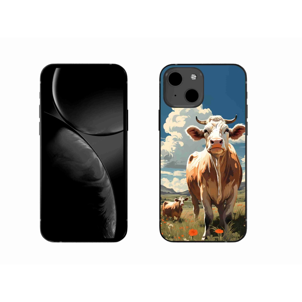 Zselés borítás mmCase iPhone 13 készülékhez - tehenek a réten