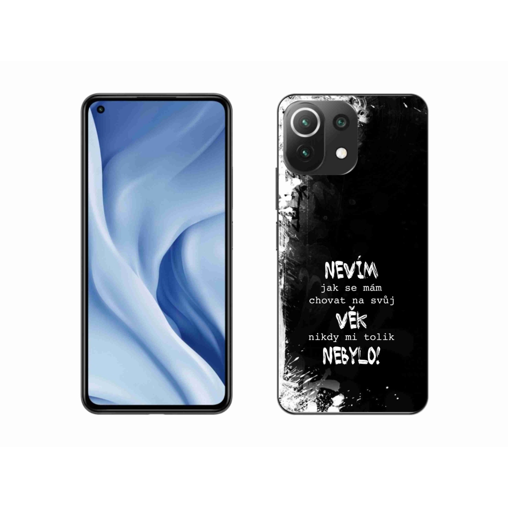 Gél borító mmCase a Xiaomi Mi 11 Lite 4G/5G-hez - vicces szöveg 14 fekete háttérrel