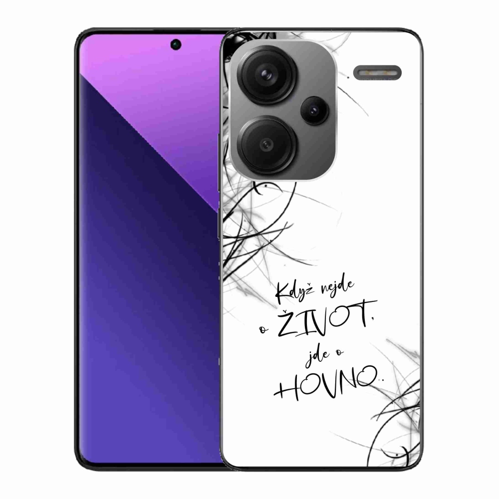 Gél borító mmCase a Xiaomi Redmi Note 13 Pro+ 5G számára - vicces szöveg 16 fehér háttérrel