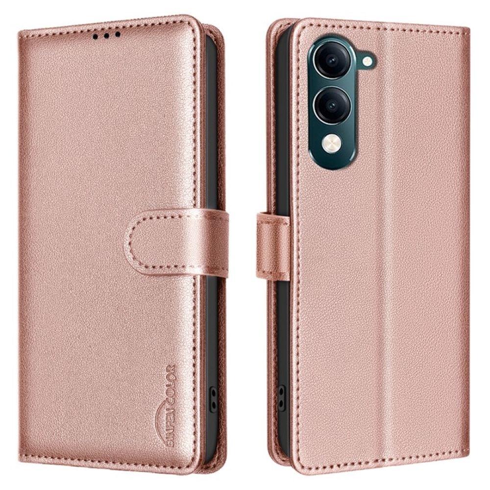 BINFEN könyv tok a Vivo Y29s 5G-hez - rózsa arany