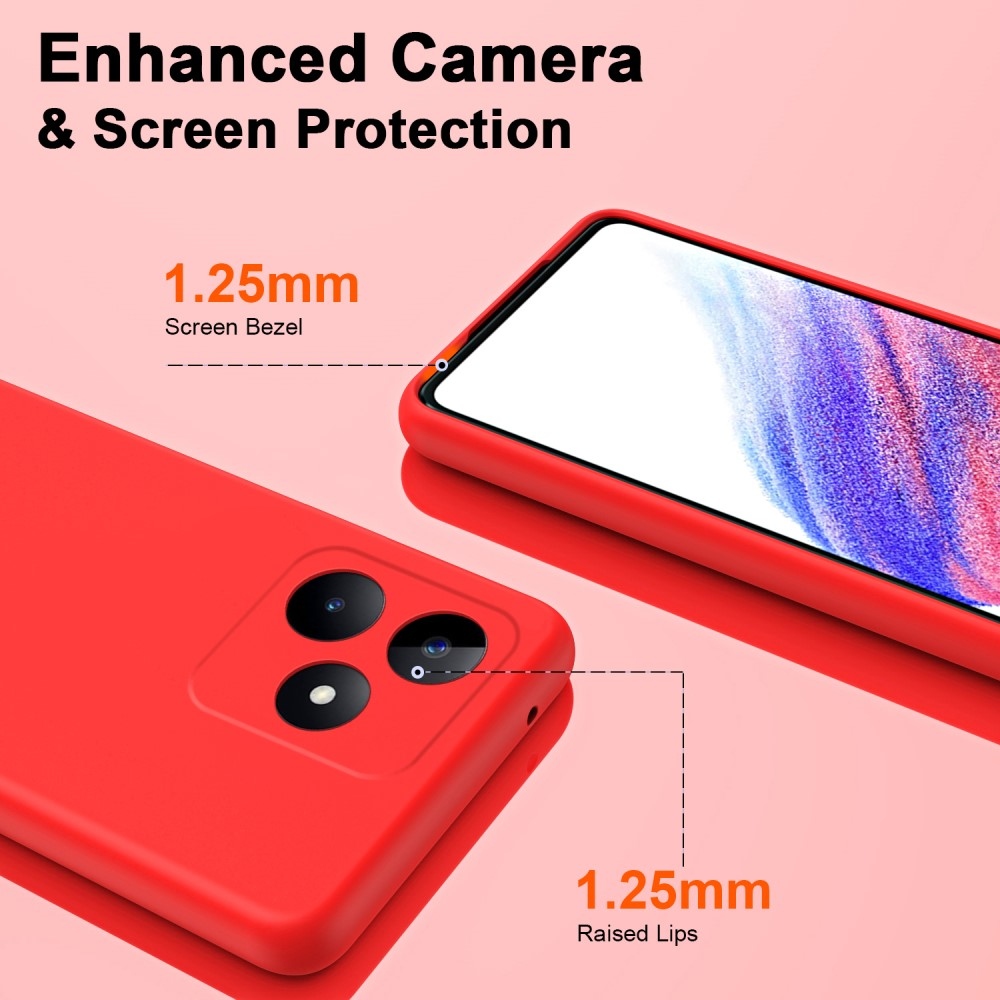 Matt gél mobil tok Realme C51/C53 - piros