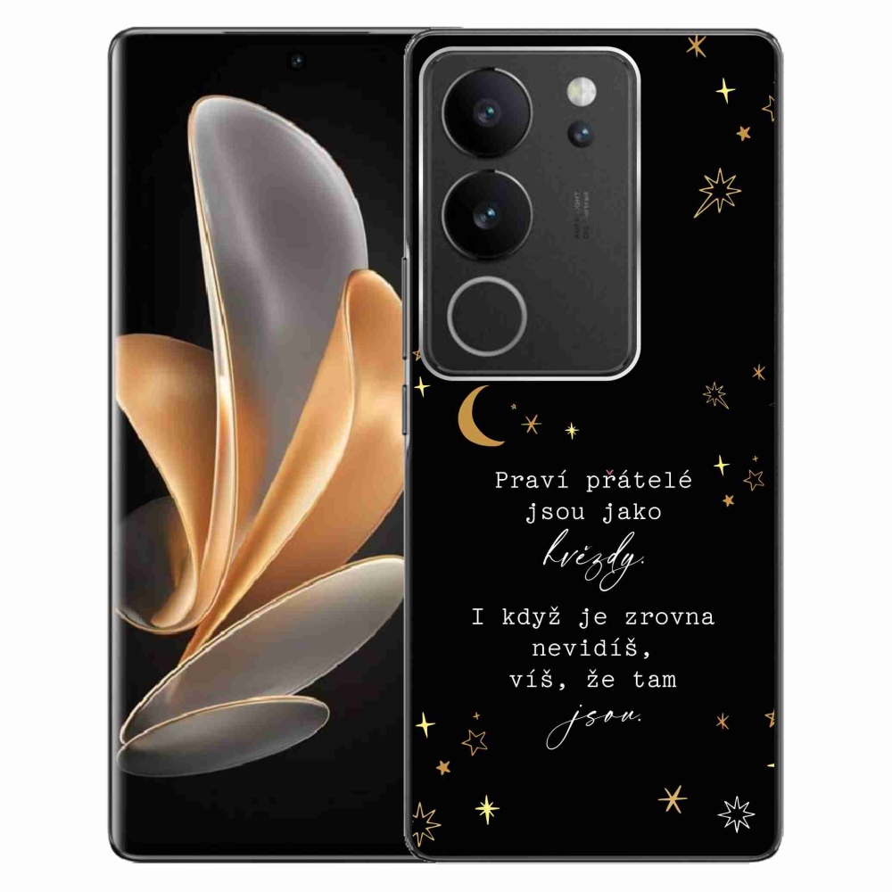 Gél borítás mmCase a Vivo V29 5G - Idézet 6 fekete háttérrel