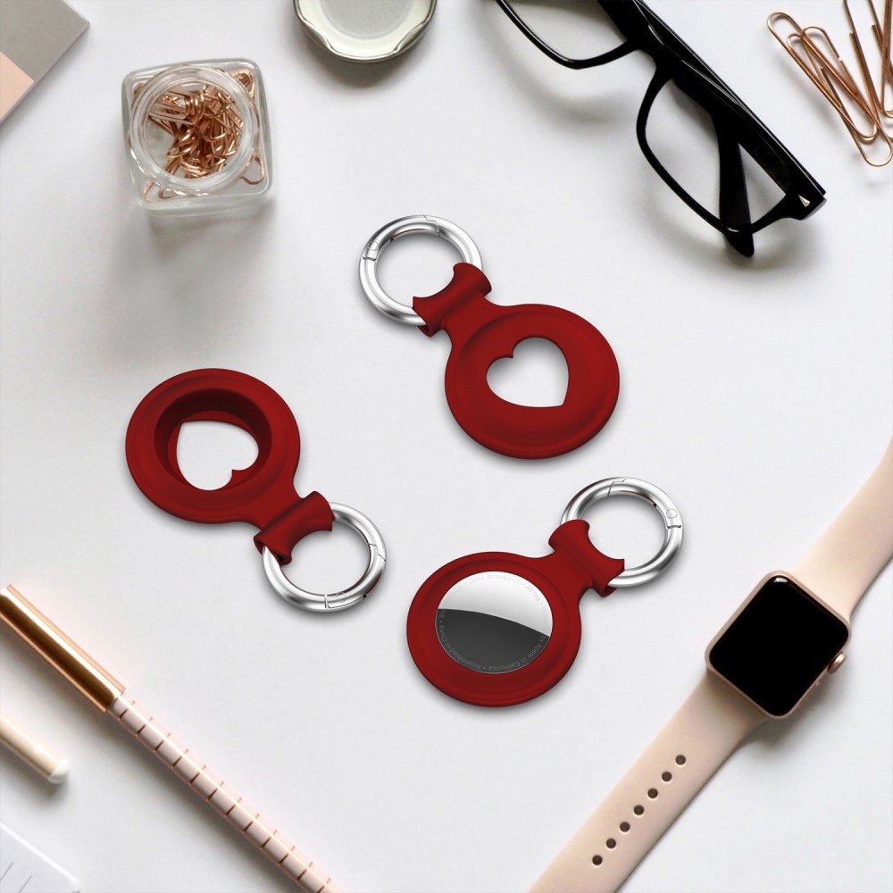 Love szilikon tok az Apple AirTaghez - piros