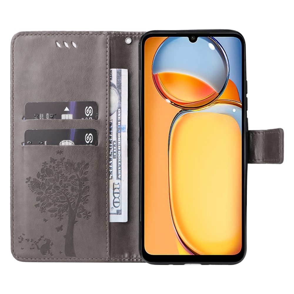 Fák könyvtáska Xiaomi Poco C65/Redmi 13C - szürke