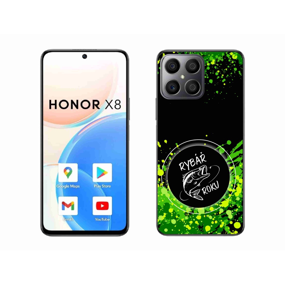 Gél borítás mmCase a Honor X8 4G-hez - az év horgásza fekete háttérrel