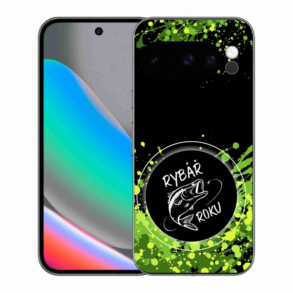 Zselés borítás mmCase a Google Pixel 10 Pro számára - az év horgásza fekete háttérrel