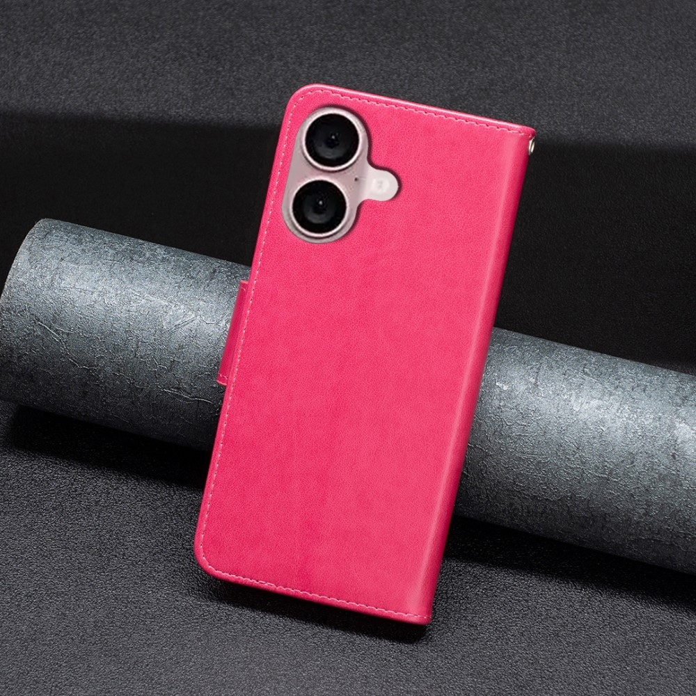 Pillangó könyv tok iPhone 16-hoz - rózsaszín