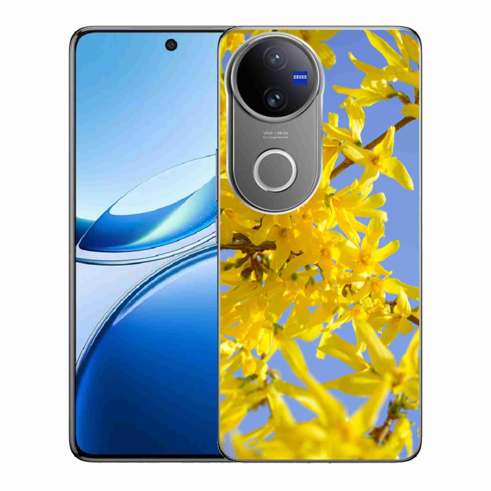 Zselés borító mmCase Vivo V50 5G - sárga virágokhoz