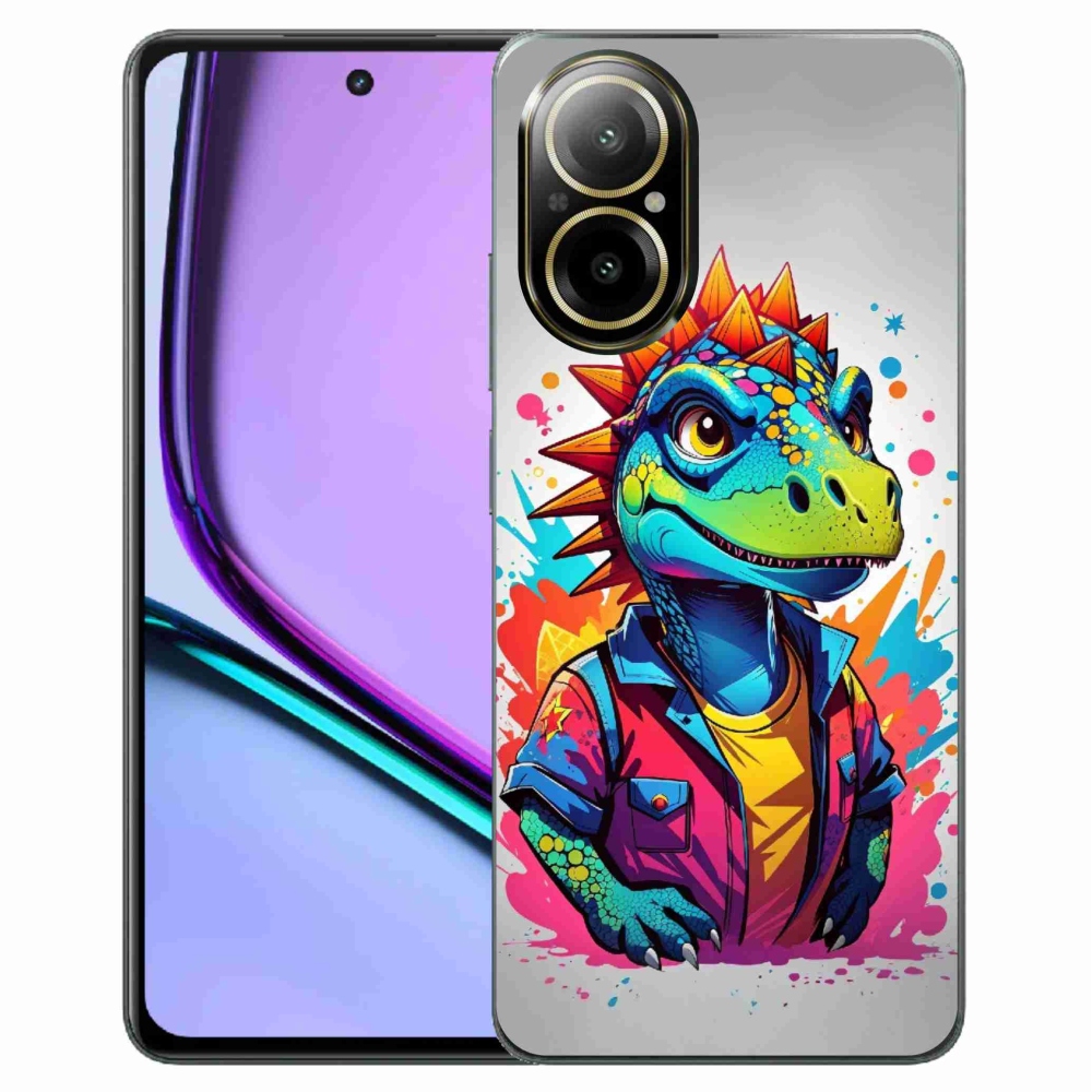 Zselés borítás mmCase a Realme C67 készülékhez - színes dinoszaurusz