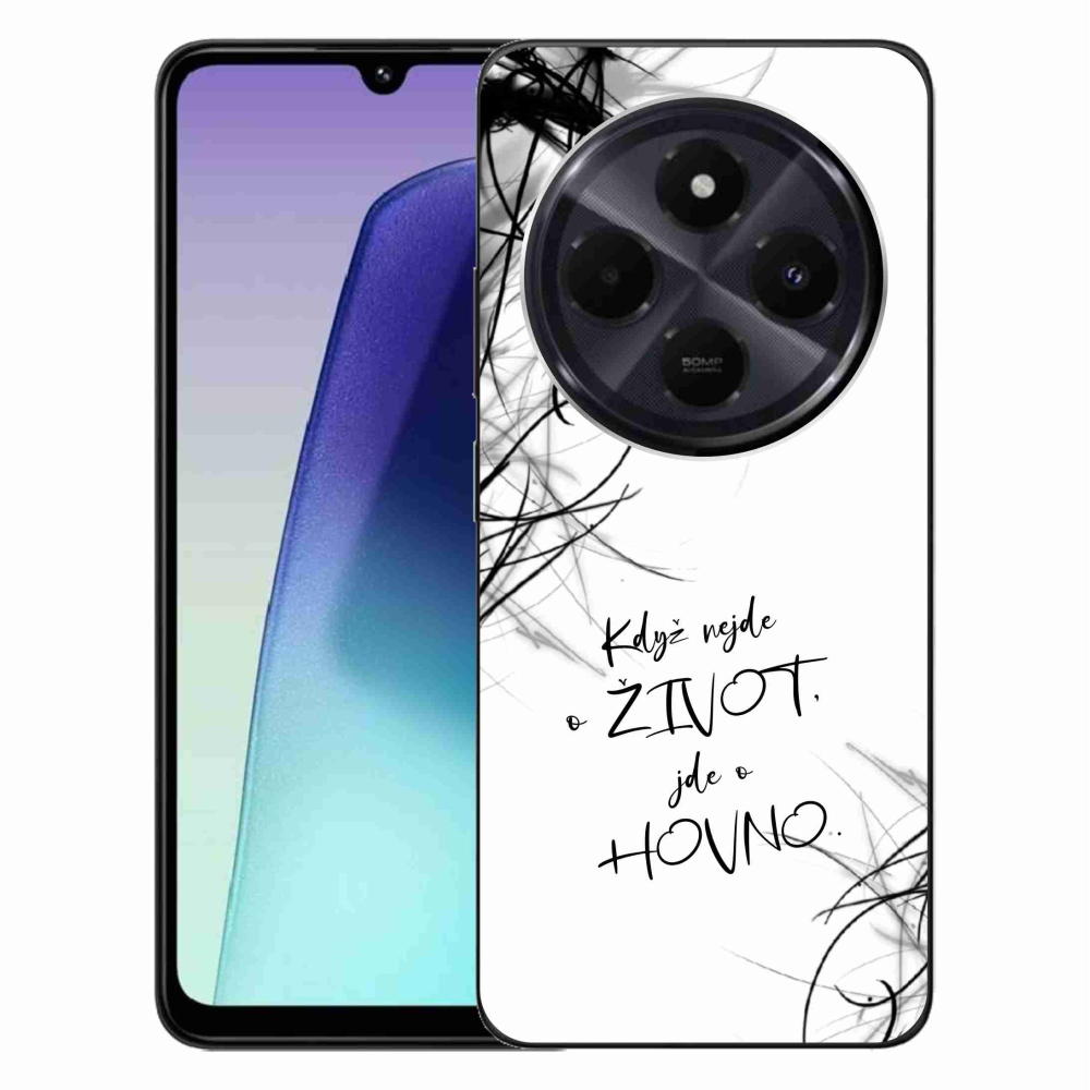 Gél borító mmCase a Xiaomi Redmi 14C/Poco C75-hez - vicces szöveg 16 fehér háttérrel