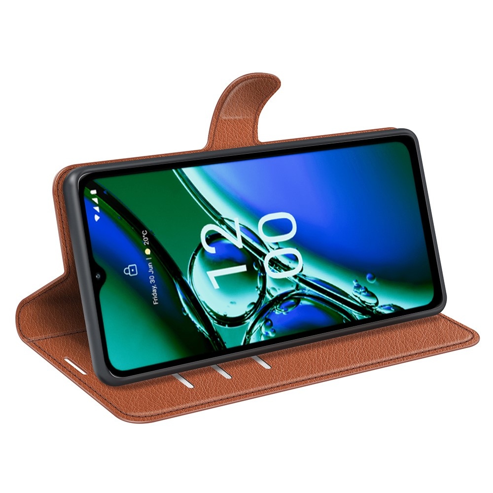 Litchi könyvtáska Nokia G42 készülékhez - barna