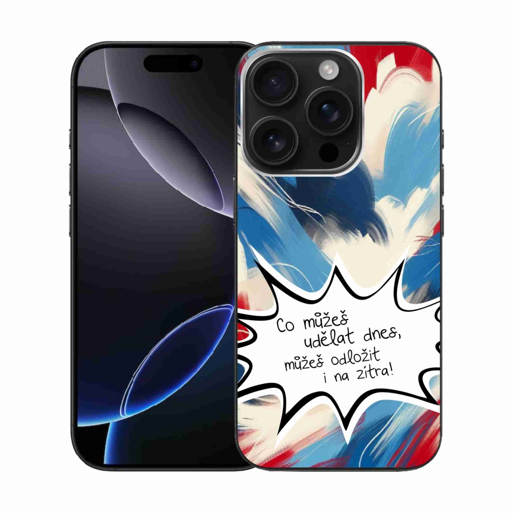 Gél borítás mmCase iPhone 16 Pro készülékhez - vicces szöveg 9 fehér háttér