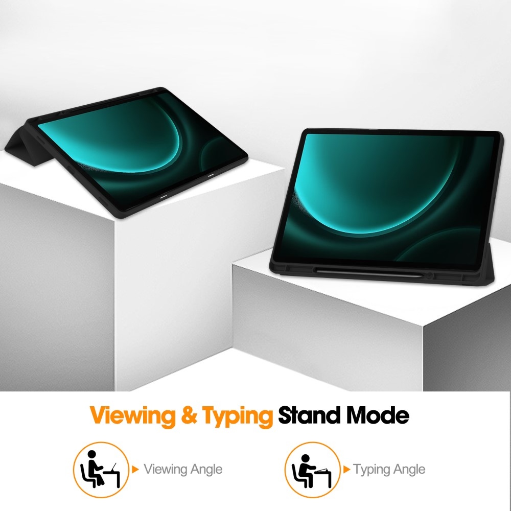 Intelligens záró tok Samsung Galaxy Tab S9 FE+ készülékhez - fekete