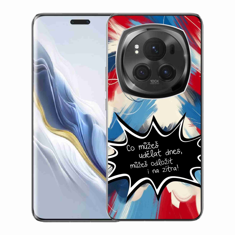 Gél borító mmCase a Honor Magic 6 Pro 5G készülékhez - vicces szöveg 9 fekete háttér