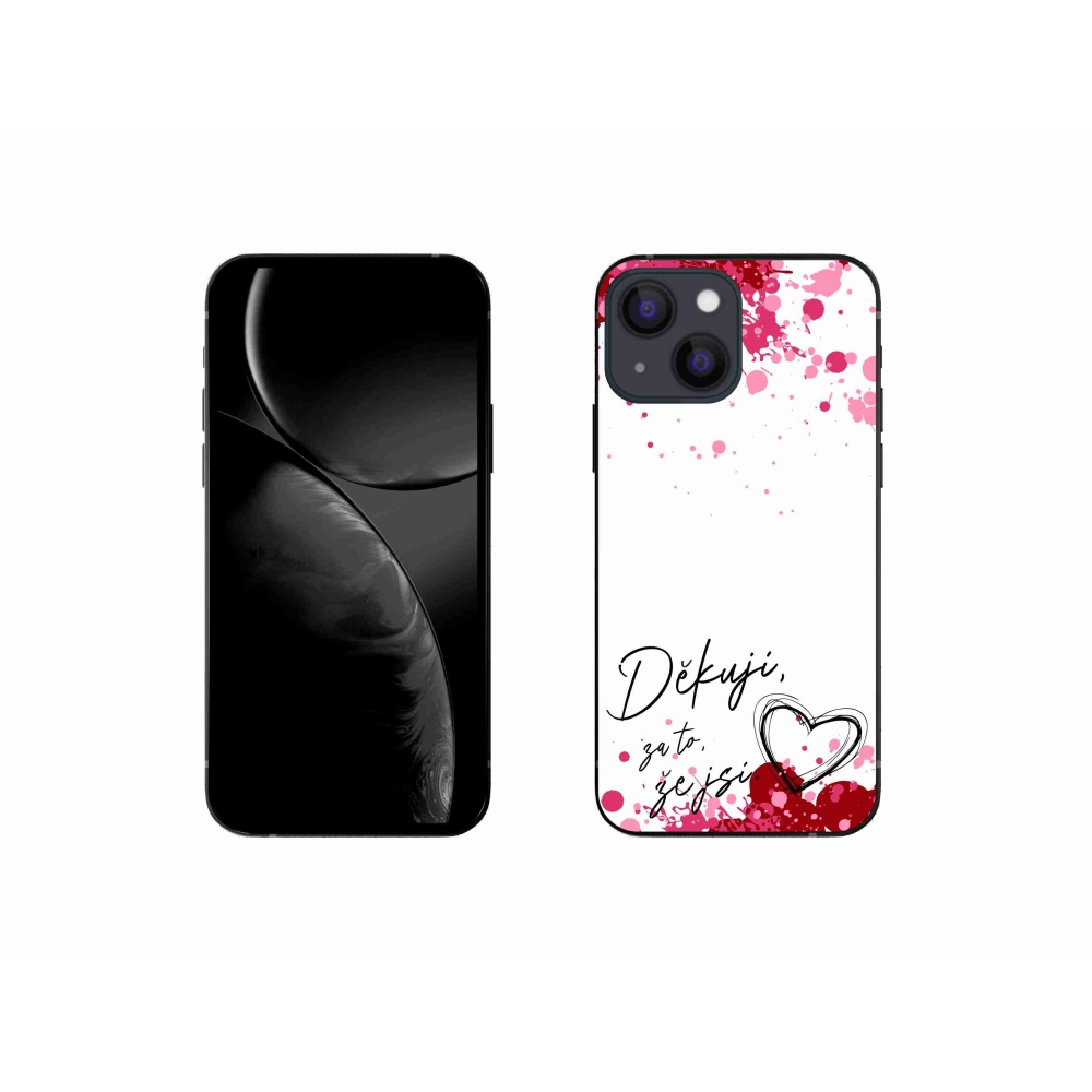 Gél borító mmCase iPhone 13 mini 5.4 - szerelem szöveg 2 fehér háttér