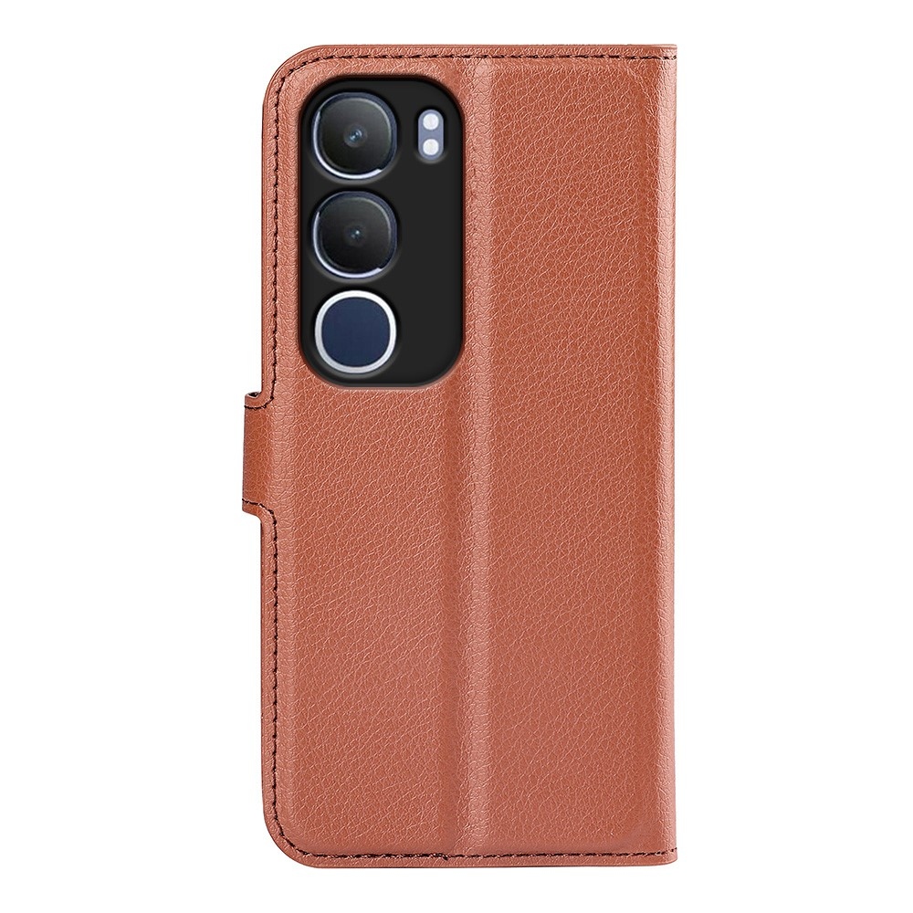 Litchi könyvtáska Vivo Y19s készülékhez - barna